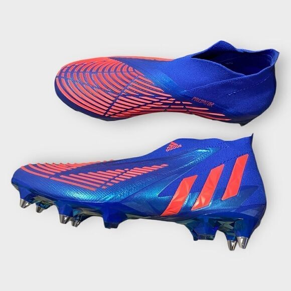 Adidas Predator Edge + Soft Ground Blue Soccer Cleats HO2916 Mens size 10.5 New - Picture 7 of 10